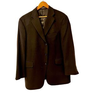 Arnold Brant Mens 44R 100% Cashmere Sports Coat Blazer Jacket Black 3 Button